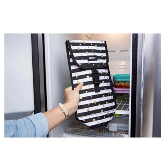 PackIt Freezable Wine Bag | Celebration Dot | Black & White Stripes - Picture 7 of 15